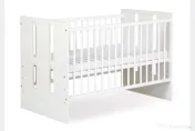 Pătuț din lemn Paula alb+saltea confort 12cm 