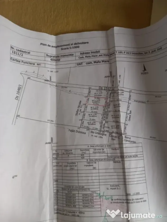 Teren intravilan de vazanre, 409 mp, zona Malu Mare - Malu Mare (Dolj)
