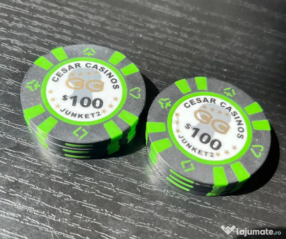 Lot Jetoane Vintage Cazinou 100$ Cesar Casinos Junket Anii 90 Piese Colecție