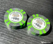 Lot Jetoane Vintage Cazinou 100$ Cesar Casinos Junket Anii 90 Piese Colecție 
