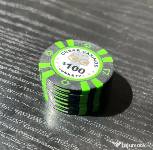 Lot Jetoane Vintage Cazinou 100$ Cesar Casinos Junket Anii 90 Piese Colecție