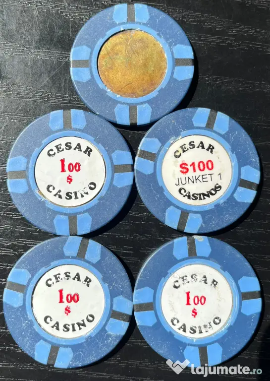 Lot Rare Jetoane Vintage Cesar Casino București Anii 90 Piesă de Colecție Junket