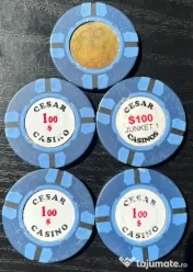 Lot Rare Jetoane Vintage Cesar Casino București Anii 90 Piesă de Colecție Junket