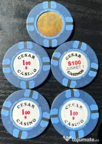 Lot Rare Jetoane Vintage Cesar Casino București Anii 90 Piesă de Colecție Junket