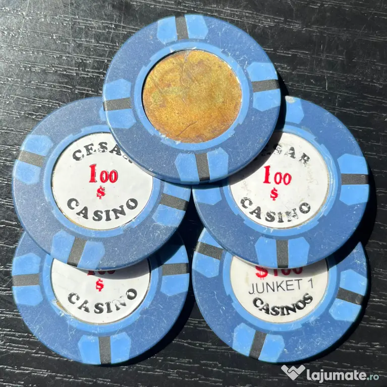 Lot Rare Jetoane Vintage Cesar Casino București Anii 90 Piesă de Colecție Junket