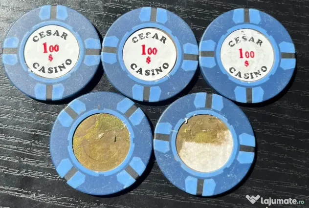 Lot Rare Jetoane Vintage Cesar Casino București Anii 90 Piesă de Colecție Junket