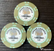 Set 3 Jetoane Casino Vintage Cesar Casinos București Anii 90 Piese de Colecție