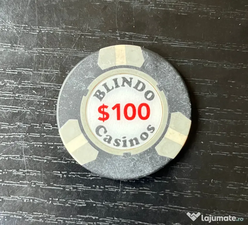 Jeton Casino Blindo București $100 – Piesă Rară de Colecție Anii 90