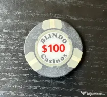 Jeton Casino Blindo București $100 – Piesă Rară de Colecție Anii 90