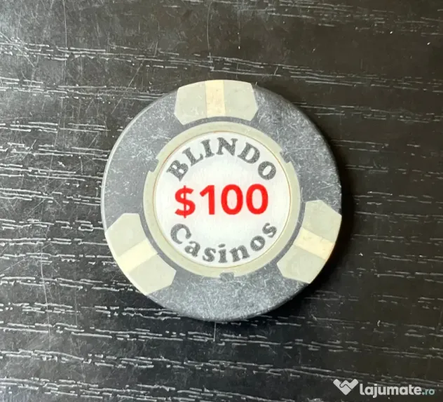 Jeton Casino Blindo București $100 – Piesă Rară de Colecție Anii 90