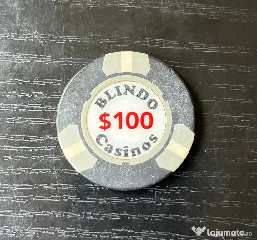 Jeton Casino Blindo București $100 – Piesă Rară de Colecție Anii 90