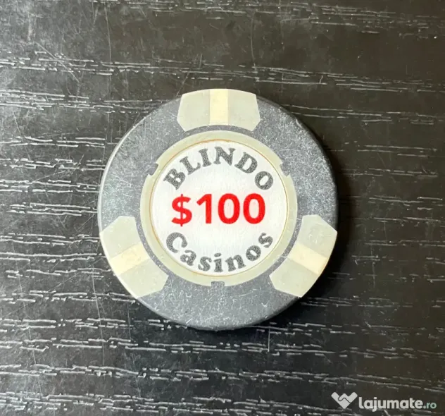 Jeton Casino Blindo București $100 – Piesă Rară de Colecție Anii 90