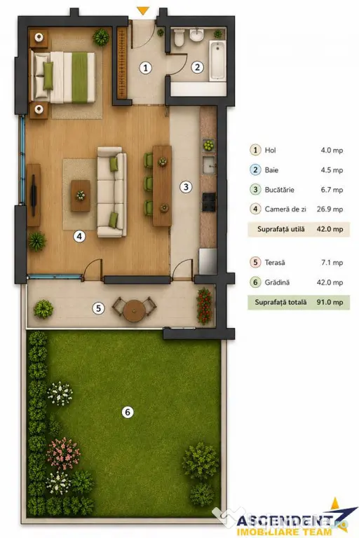 Priveliste de vis din MIcul Penthouse, terasa gradina 50 m - Brasov (Brasov)