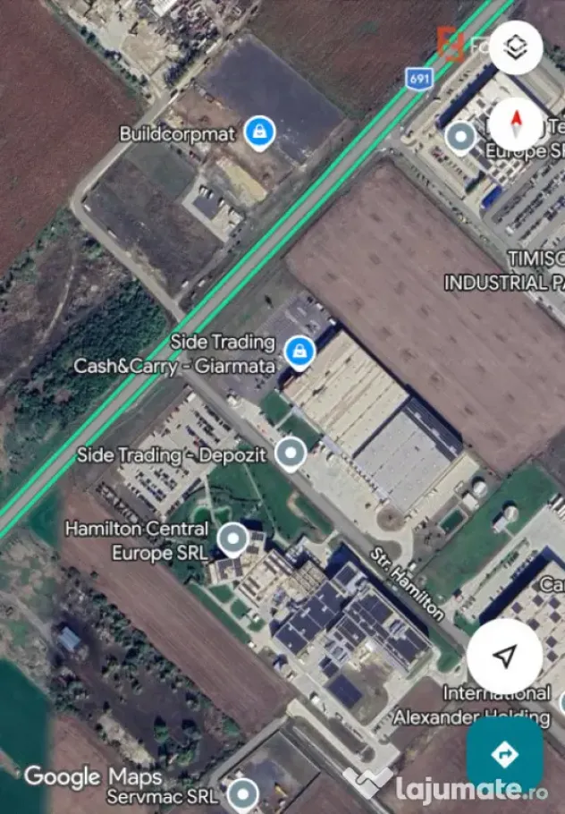 Teren intravilan Curti construcții zona industriala Giarmat - Giarmata Vii (Timis)