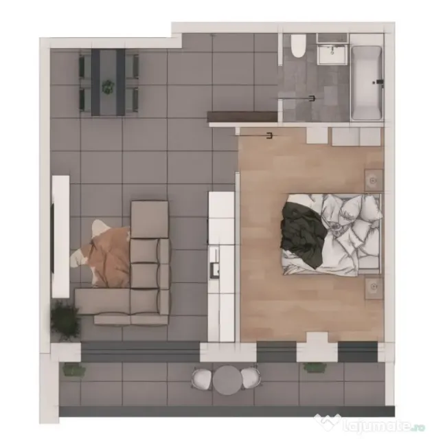 Apartament 2 camere 50,88mp, ansamblu NZEB,zona Terra - Floresti (Cluj)