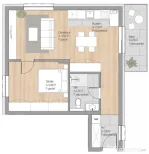 Apartament 2 CAM, SU 50.51 MP, 1 BALCON in zona CETATII