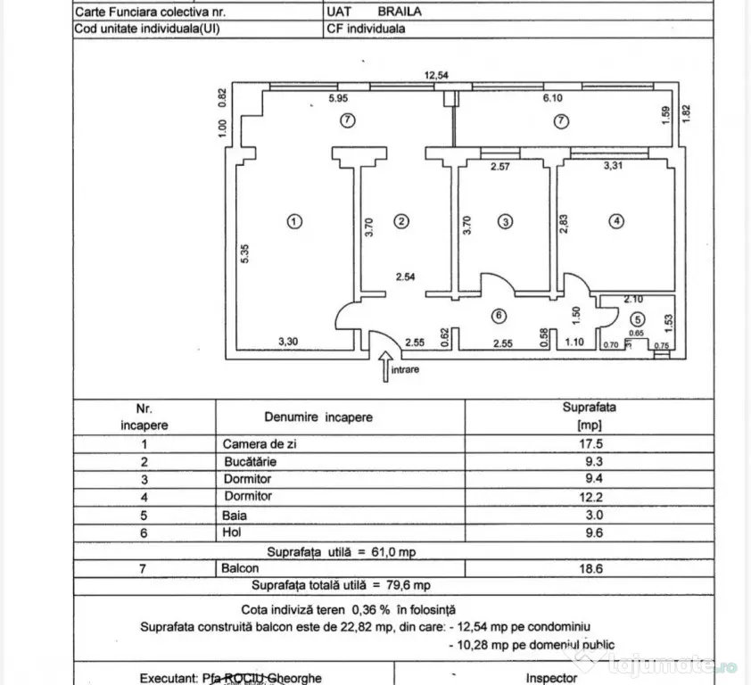 Apartament 3 camere - suprafata 79mp, zona Viziru 3, parter. - Braila (Braila)
