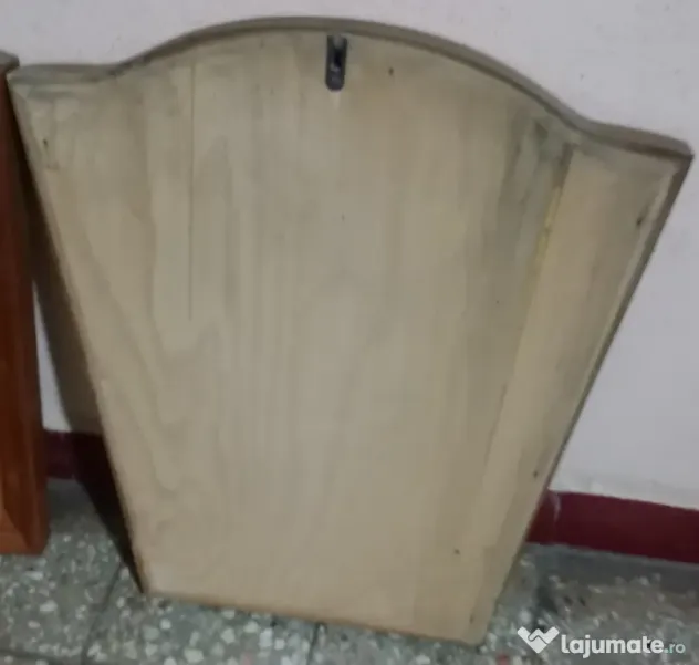 Set 2 buc. panou decorativ vintage lemn masiv tapiterie velur