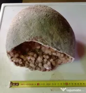 Geoda de cuart cu cristale roz-portocalii hematit 25 cm.