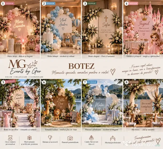 Decor Evenimente Personalizat – Nunti, Botezuri, Aniversari, Gender Reveal
