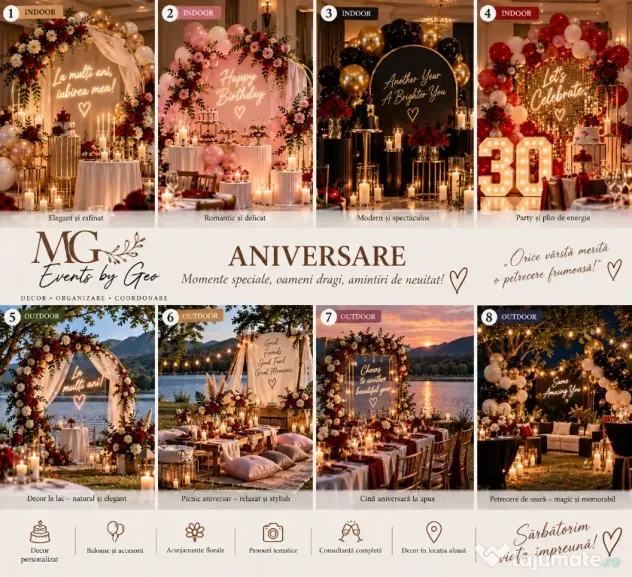 Decor Evenimente Personalizat – Nunti, Botezuri, Aniversari, Gender Reveal
