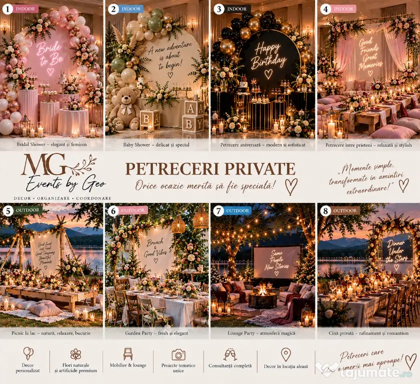 Decor Evenimente Personalizat – Nunti, Botezuri, Aniversari, Gender Reveal