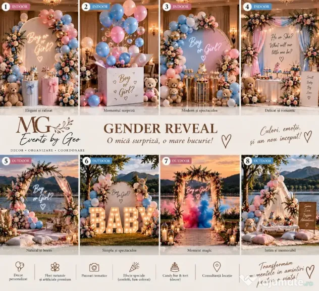 Decor Evenimente Personalizat – Nunti, Botezuri, Aniversari, Gender Reveal