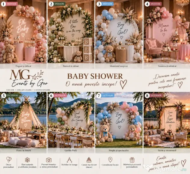 Decor Evenimente Personalizat – Nunti, Botezuri, Aniversari, Gender Reveal