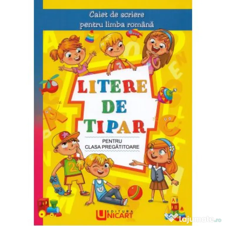 Caiet de scriere - litere de tipar - pentru clasa pregatitoare