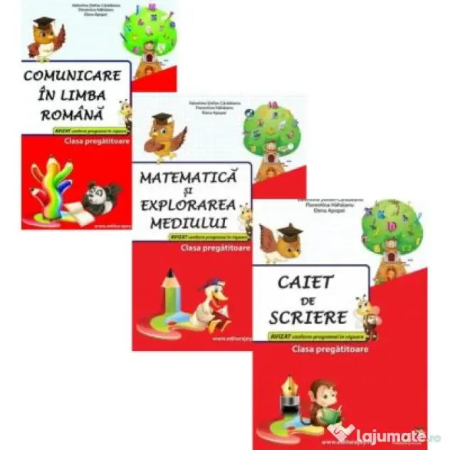 Pachet 3 caiete Clasa Pregatitoare: Comunicare in limba romana, Matematica si Caiet de scriere - Valentina Stefan-Caradeanu