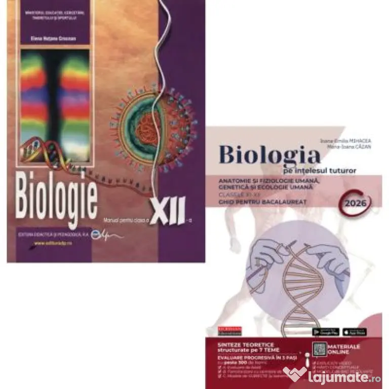 Pachet Manual de biologie pentru clasa a 12-a si Biologia pe intelesul tuturor clasele 11-12 - Elena Crocnan, Maria Ioana Cazan
