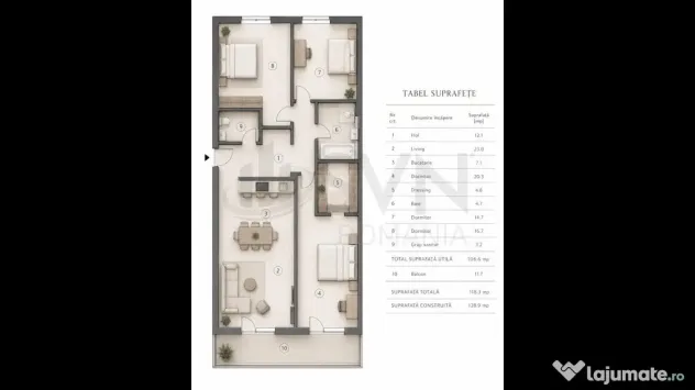 Apartament 4 camere complet mobilat One Timpuri Noi cu lo... - Bucuresti (Bucuresti-Ilfov)