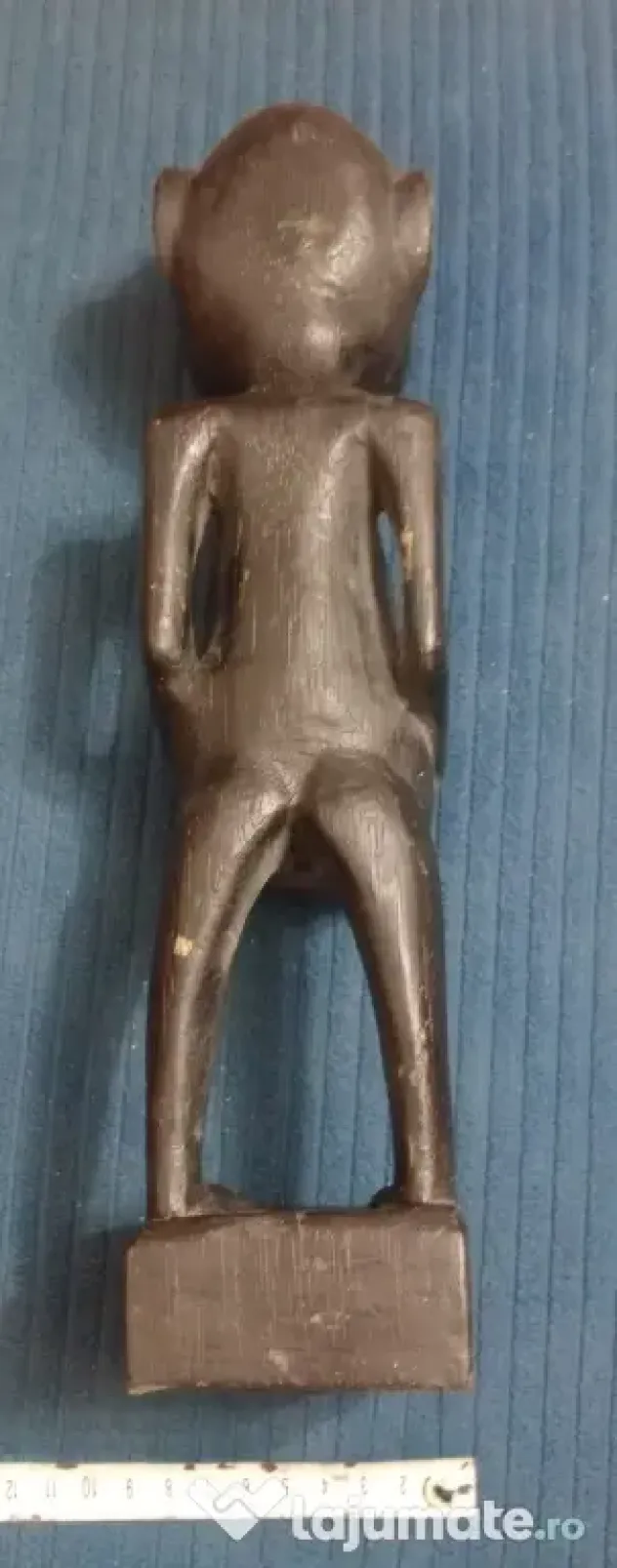 Statueta lemn sculptat stil african - fertilitate - 35 cm.