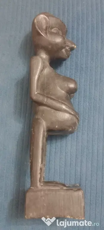 Statueta lemn sculptat stil african - fertilitate - 35 cm.