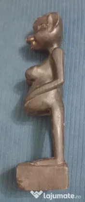 Statueta lemn sculptat stil african - fertilitate - 35 cm.