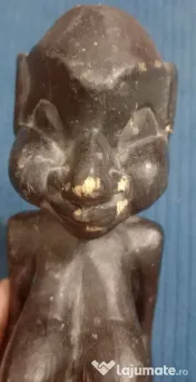Statueta lemn sculptat stil african - fertilitate - 35 cm.