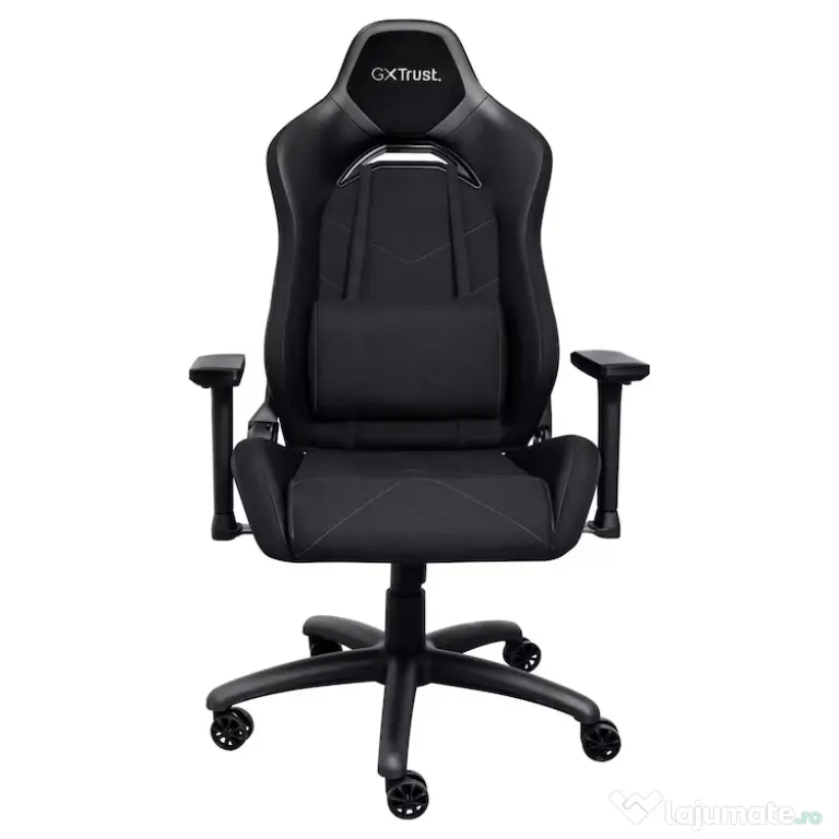 Scaun gaming trust gxt 714 ruya, reglabil pe Înălțime 10 cm, bază stea cu 5 roți, 150 kg, negru