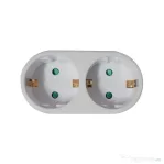 Dublu-stecher spacer spms-2-wh, 2 prize schuko, 1 stecher schuko, 16a, max 3500w, protectie copii, a