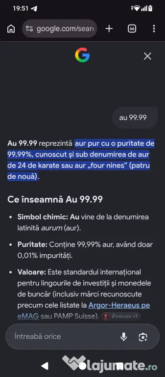 Aur 14k si 24k de vanzare