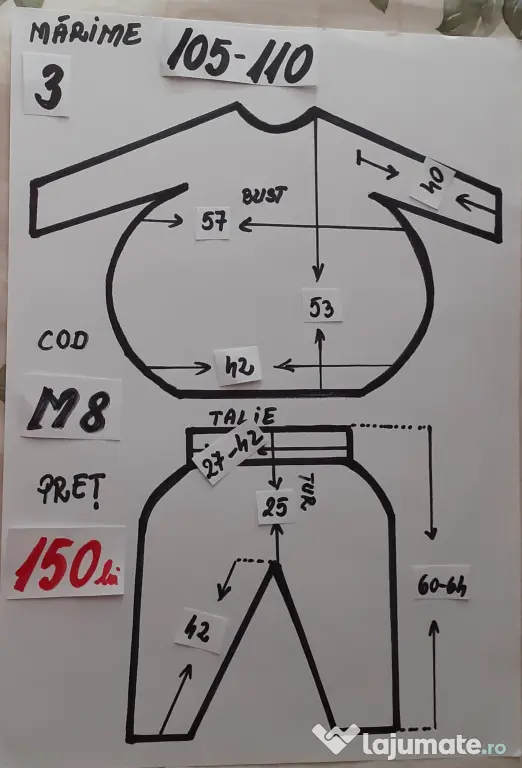 Costum Mar pentru copii 3-4-5-6 ani