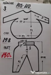 Costum Mar pentru copii 3-4-5-6 ani