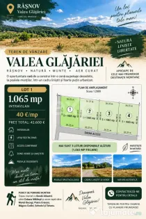 Teren intravilan 1.065 mp | Valea Glăjăriei – Râșnov |