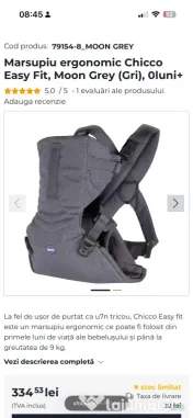 Marsupiu ergonomic chicco easyfit 0+