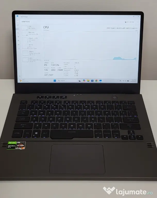 Laptop Gaming ASUS ROG Zephyrus G14 Ryzen 5 GTX 1650 Ti 16GB 512GB SSD Ca Nou