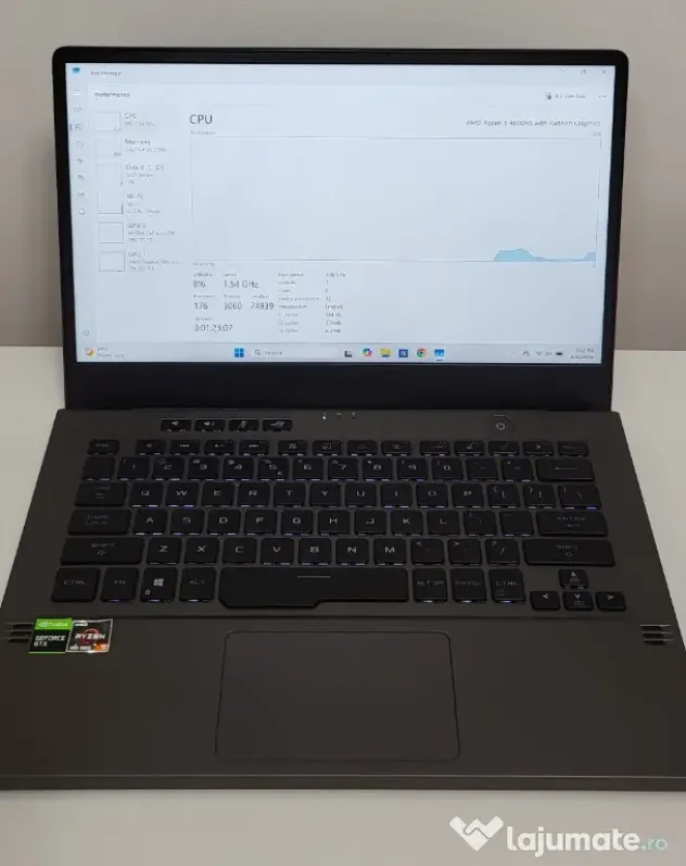 Laptop Gaming ASUS ROG Zephyrus G14 Ryzen 5 GTX 1650 Ti 16GB 512GB SSD Ca Nou
