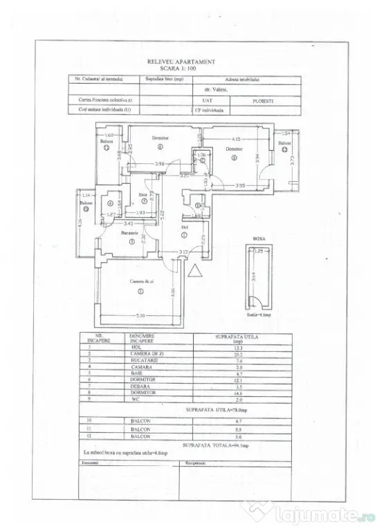 Apartament 3 camere 94 mp str Valeni Central Ploiești - Ploiesti (Prahova)