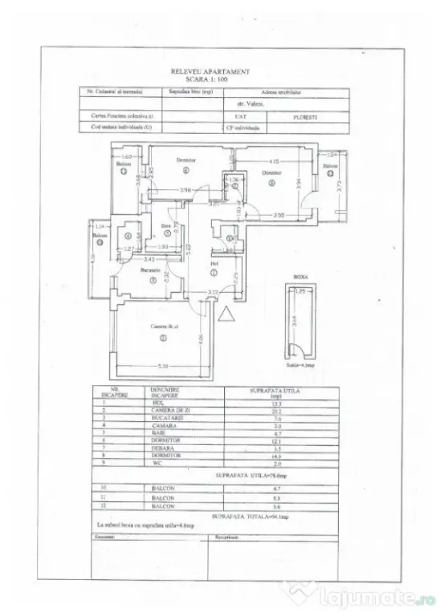 Apartament 3 camere 94 mp str Valeni Central Ploiești - Ploiesti (Prahova)