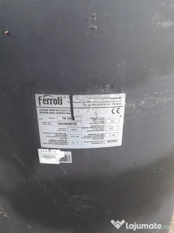 Vand puffer Ferroli 1000 l