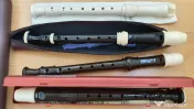 Set 4 fluiere, flaut dulce soprano din plastic, Yamaha, Fuzeau, Zen-On si Rahma 