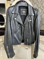 Jachetă biker piele naturală Zara